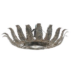 Mid-Century Modern Sunburst Brass Pendant Lamp, circa 1960