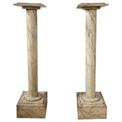 Pair of French Faux Marble Column Pedestals 10