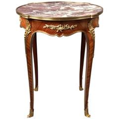 Late 19th Century Gilt Bronze-Mounted Marble-Top Lamp Table 2