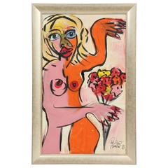 Painting by Peter Keil, Oil, C 1985, Nude 10
