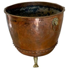 Extra Large Antique George III Copper and Brass Log Bin