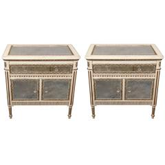 Vintage Pair of Mirrored Nightstands