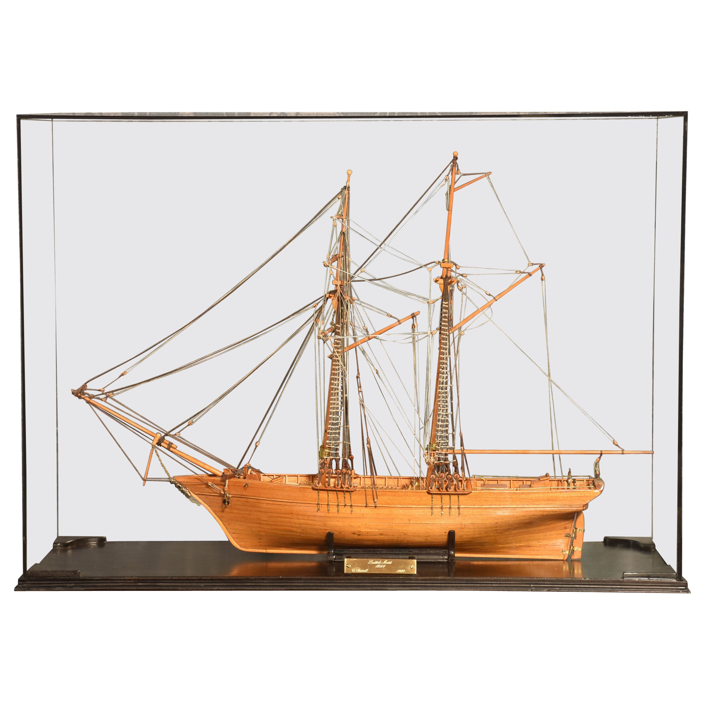 Cased scale model of the Scottish two masted schooner