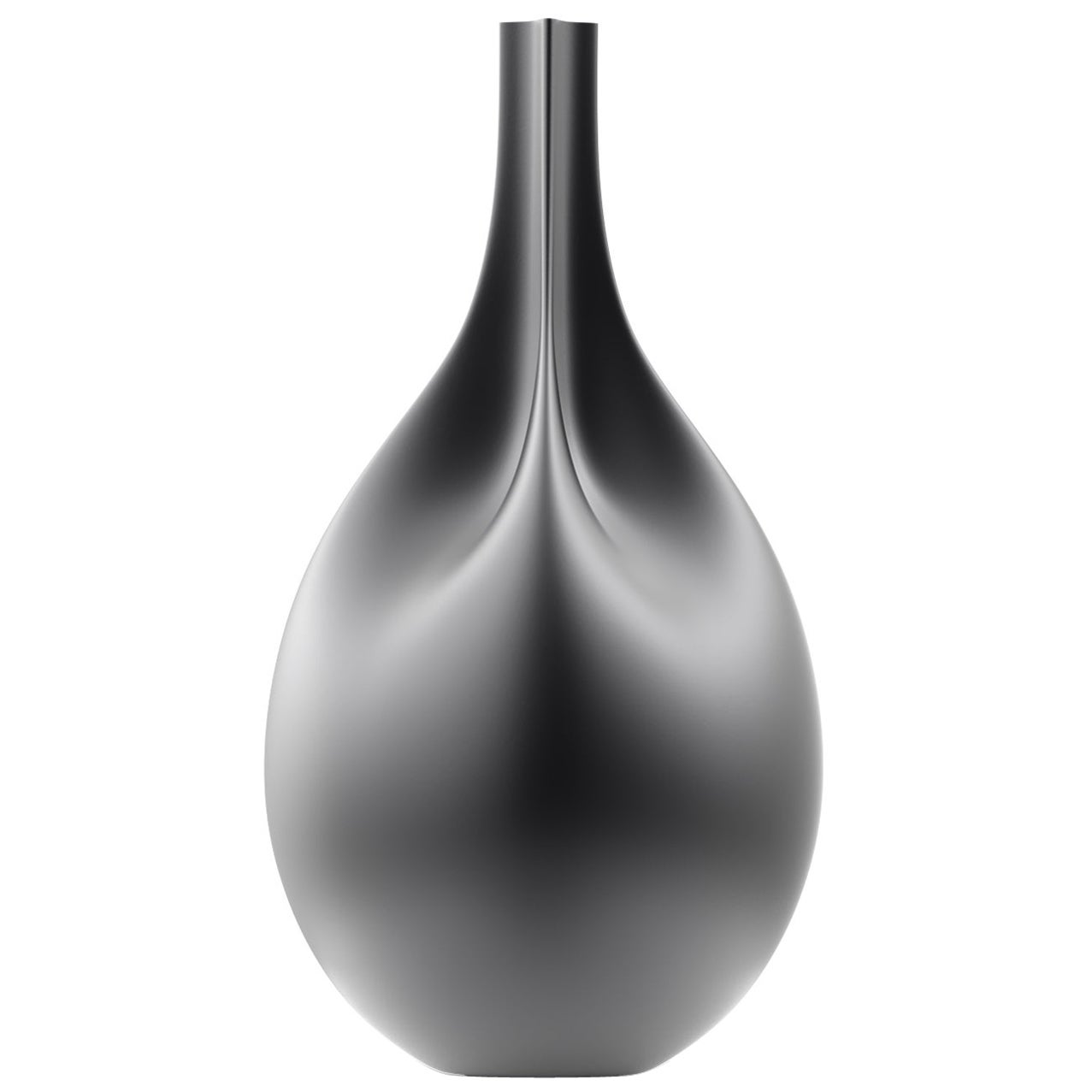 1st Edition 2/3 Aero Vase in Graphite by Mattice Boets: 3D Printed Elegance