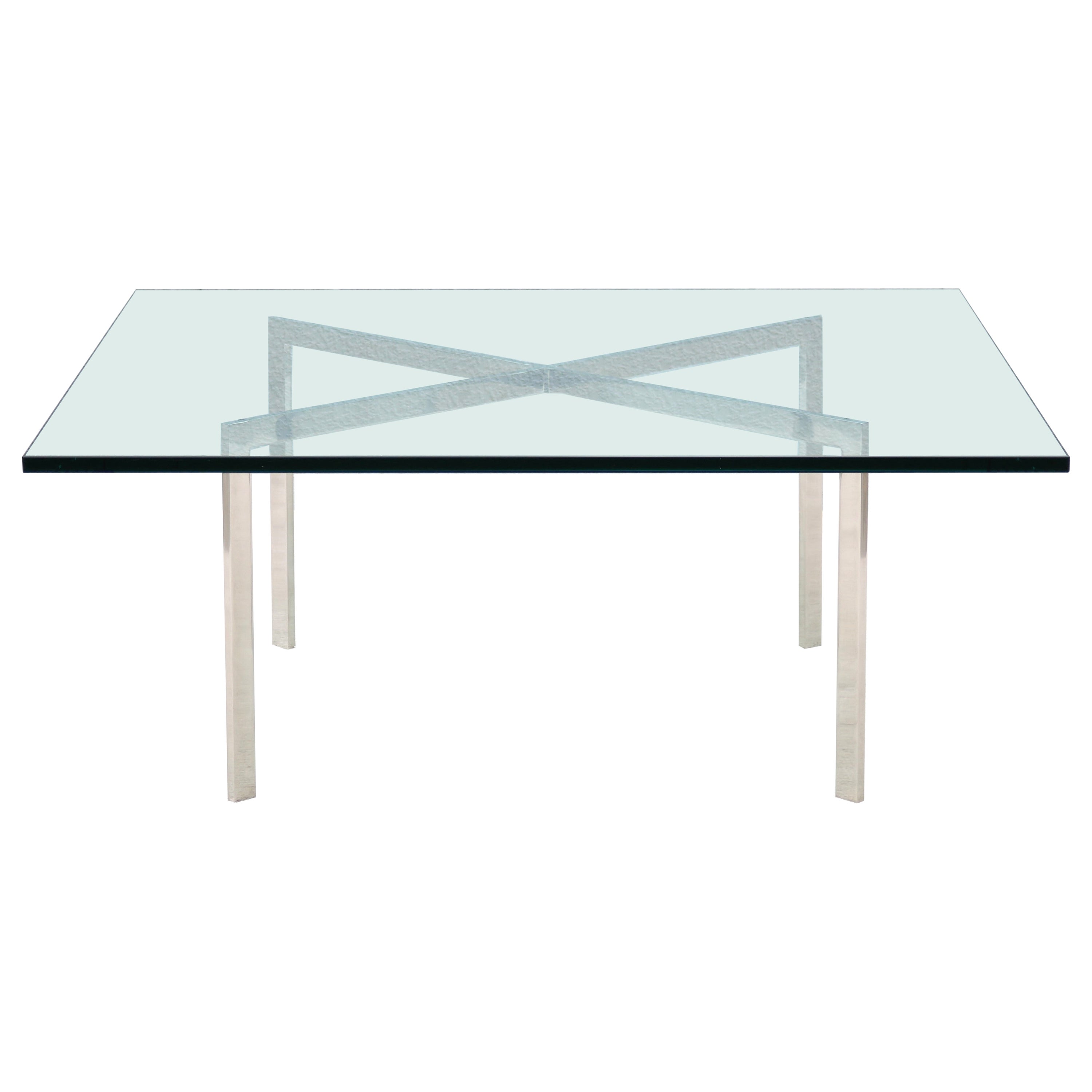Modernismus Ludwig Mies van der Rohe Knoll Barcelona Couchtisch aus Edelstahl