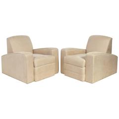 Pair of Low Slung French Art Deco Lounge Chairs 2