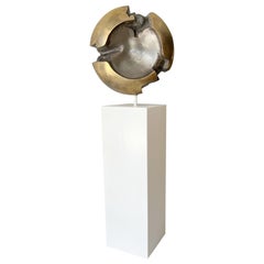 Large Bronze Sculpture on White Metal Stand Keen 1977