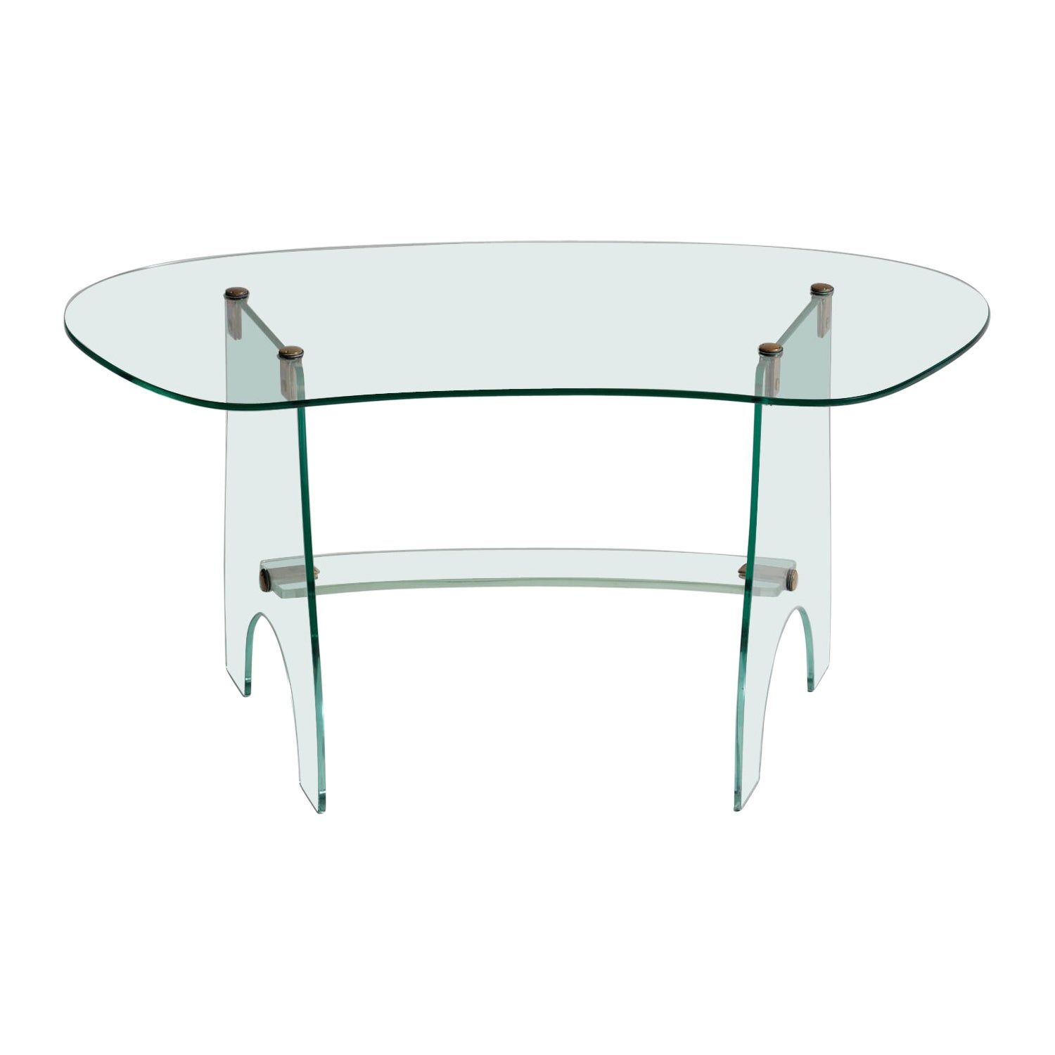 Glass and Brass Cocktail Table