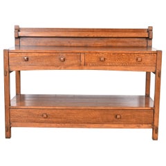 Buffet ou buffet Mission en chêne Arts & Crafts de style Gustav Stickley