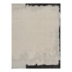 Rug & Kilim's Modern Distressed Abstract Rug in Beige, Gray and Black Tones (Tapis abstrait moderne vieilli dans les tons beige, gris et noir)