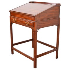 Henkel Moore Chippendale Carved Mahogany Slant Front Architect's Desk
