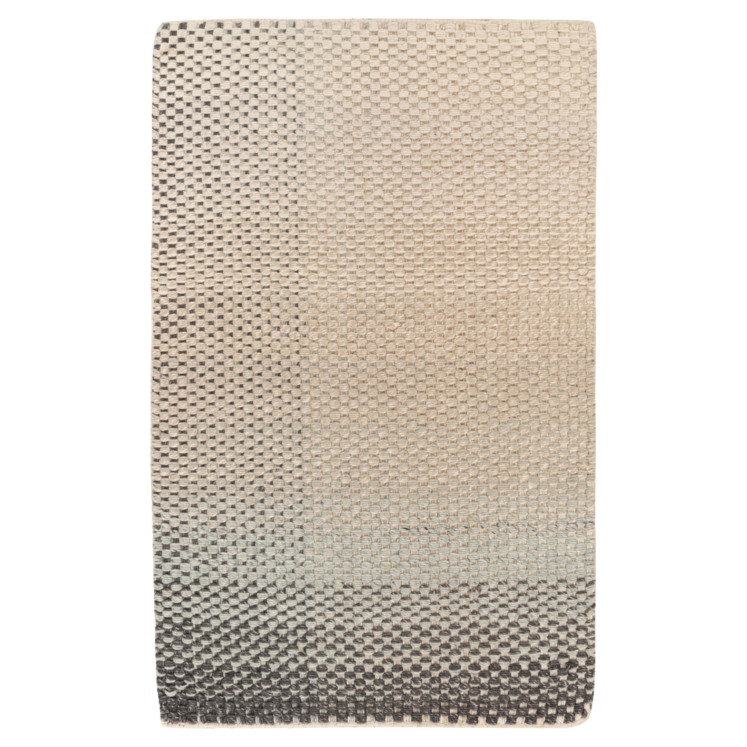 Rug & Kilim's Contemporary Rug in Beige, Blue & Black Gradience