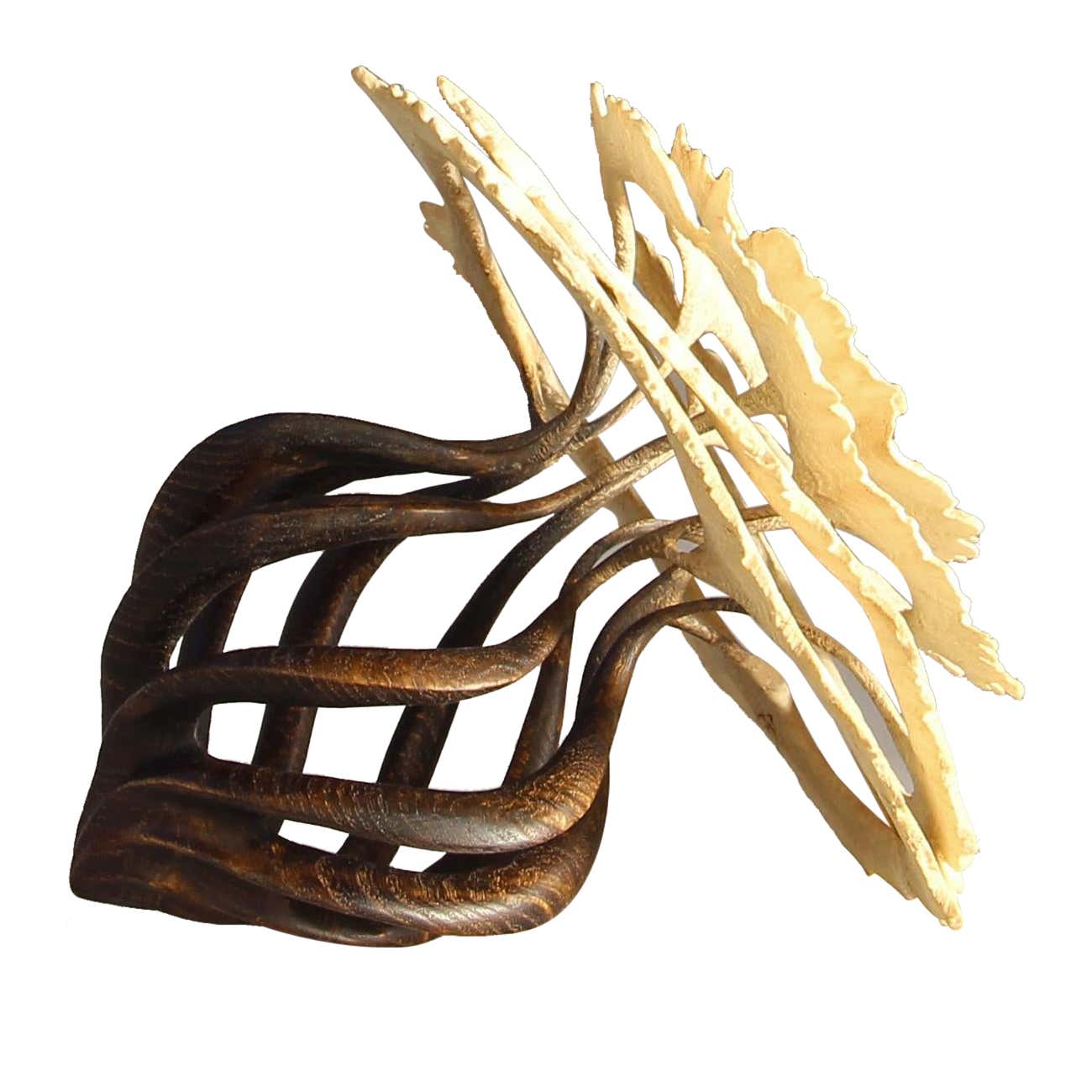 Dark Shell Tree by Alain Mailland wood sculpture For Sale at 1stDibs