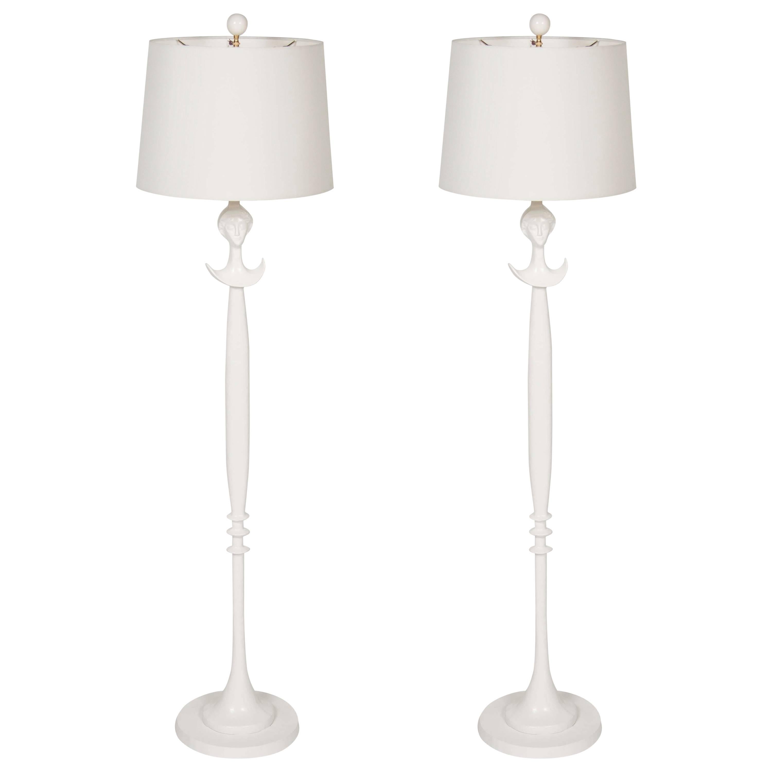 Pair of Giacometti Style Floor Lamps