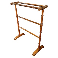 Early 20th Century French Faux Bamboo Towel Rack or Quilt Stand