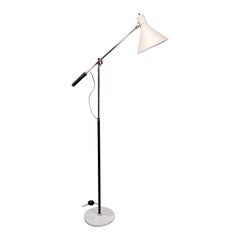Arteluce Single-Arm White Adjustable Floor Lamp