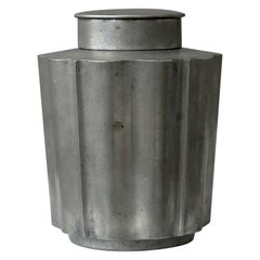 Lidded Pewter Box by Edvin Ollers, Sweden, 1930s. Svenskt Tenn. Art Deco.