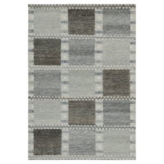 Rug & Kilim - Tappeto scandinavo per esterni con motivo geometrico grigio e bianco