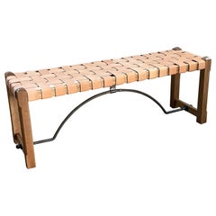 Laguna Natural Vegetable Leather Strap Solid Rosa Morada Wood Bench