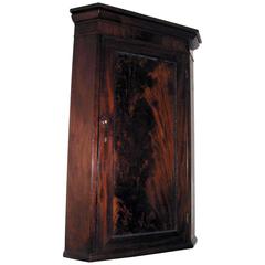 19th Century English Flame Mahogany Hanging Corner Cupboard 6
