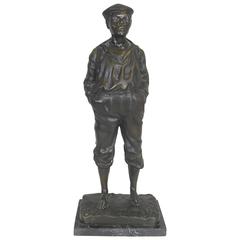 "Whistling Man" Bronze Sculpture by Auguste Moreau