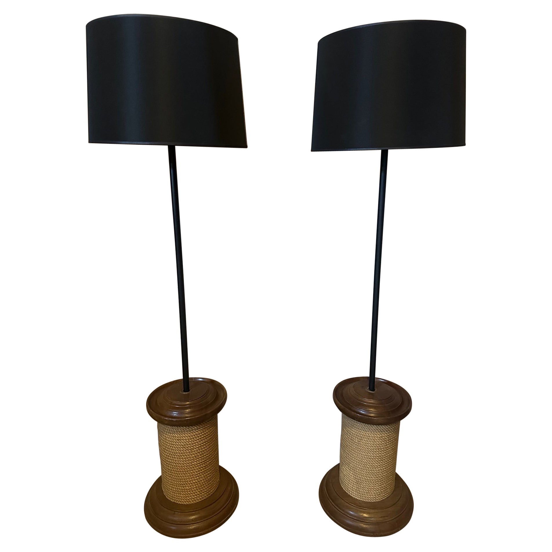 Pair of Hand Made Floor Lamp For Sale