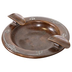 Heintz Arts & Crafts Aschenbecher aus Sterlingsilber auf Bronze von Heintz