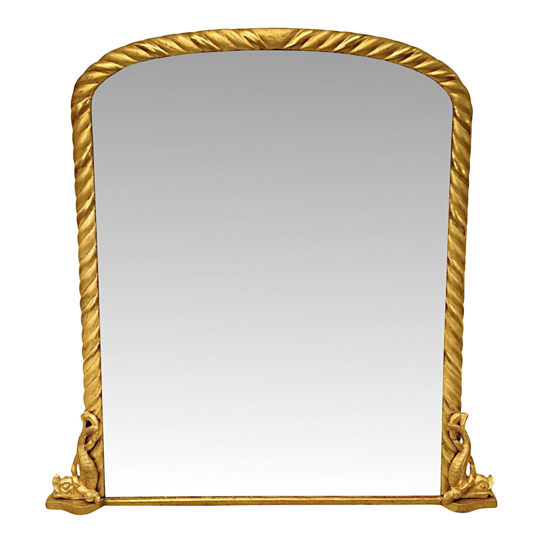 Ein fabelhafter eleganter Giltwood-Spiegel aus dem 19. Jahrhundert (Archtop Overmantel)