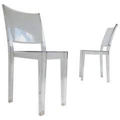 Set Of 2 Original Vintage La Marie Clear Chairs By Philippe Starck For Kartell