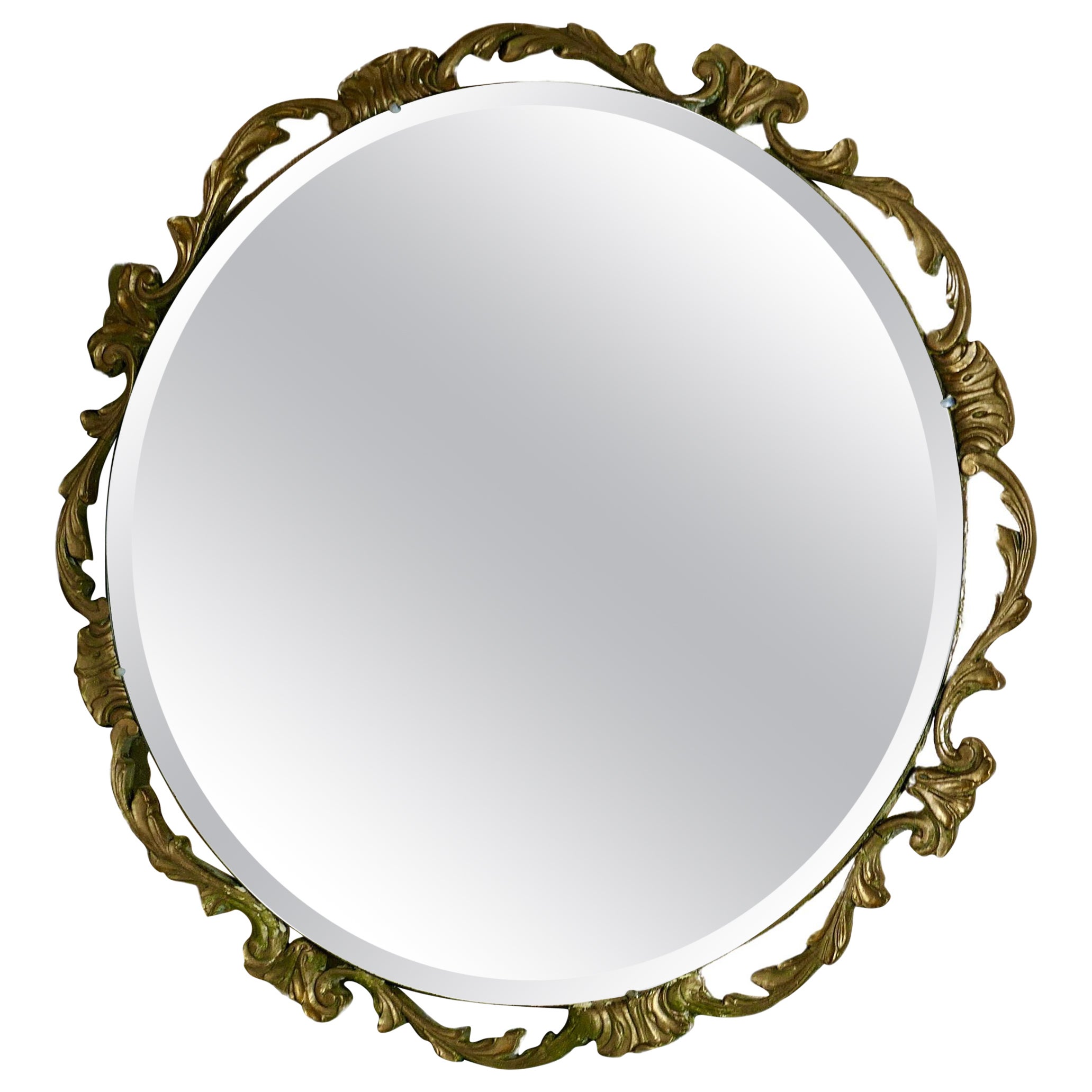 Round Art Deco Atsonea Ornate Gilt Wall Mirror  The Mirror is Round