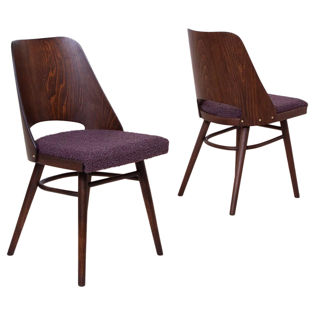 Set of 4 Dining Chairs by R. Hofman for TON, Model 514, 1960s, Reupholstered