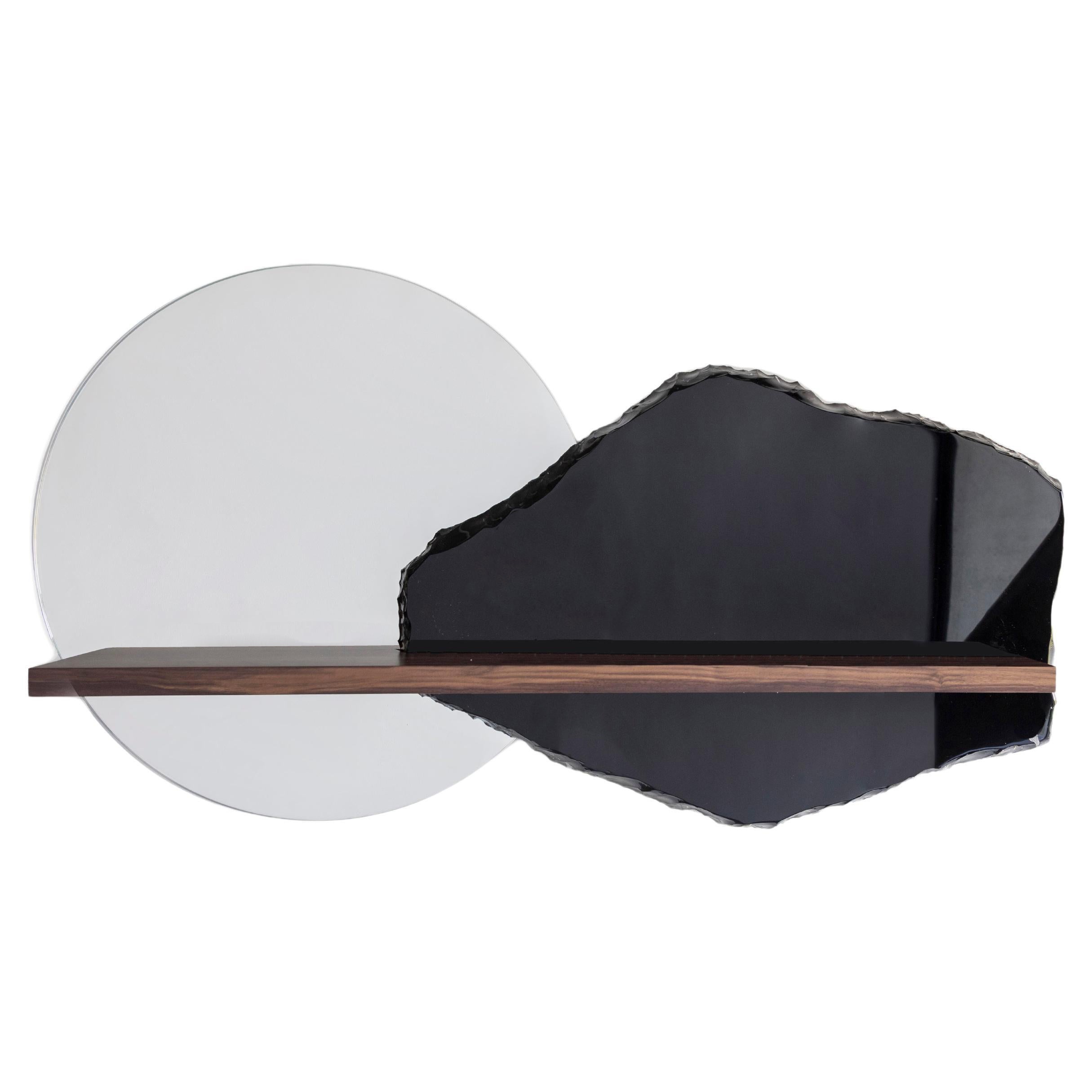Partial Eclipse 2 - Sten Studio - Handcrafted obsidian mirror