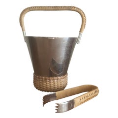 Rare signed Carl Auböck no.3703 ice bucket and tongs