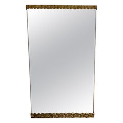 Specchio in ottone Art Deco Mirror attribuito a Giancarlo Maroni 1950s