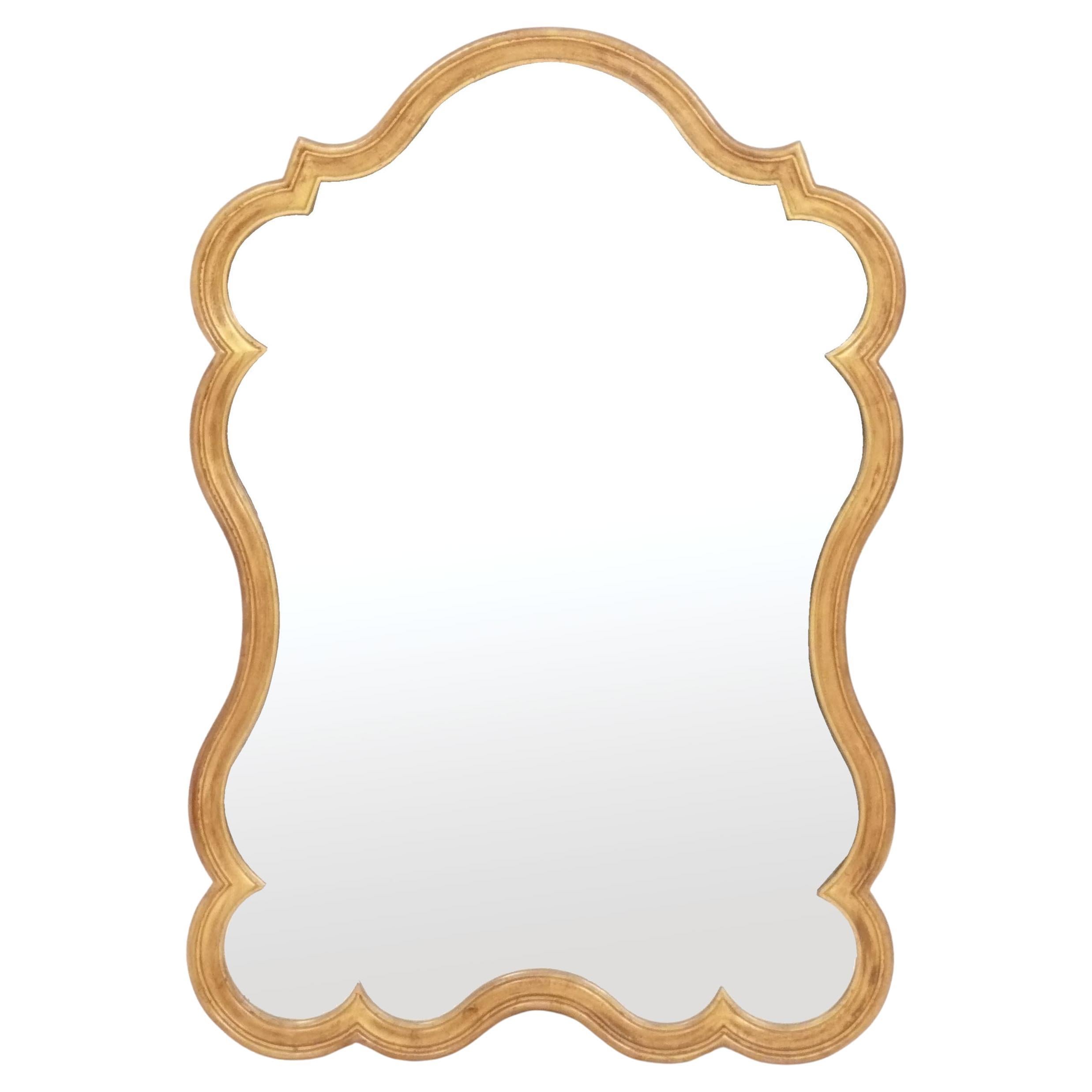 Curvaceous Gilt Mirror 31.5" H x 21.5"W For Sale