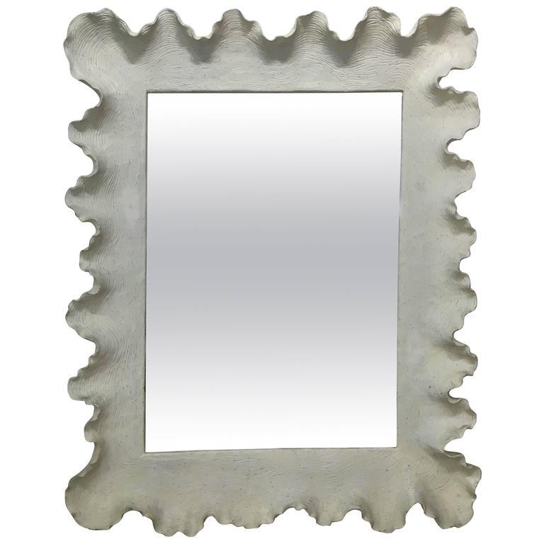 Large Scalloped Mirror at 1stDibs