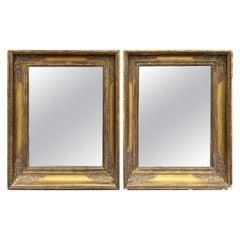 Pair of 19th Century French Antique Gold Gilt Large Empire Frames Vintage Mirror