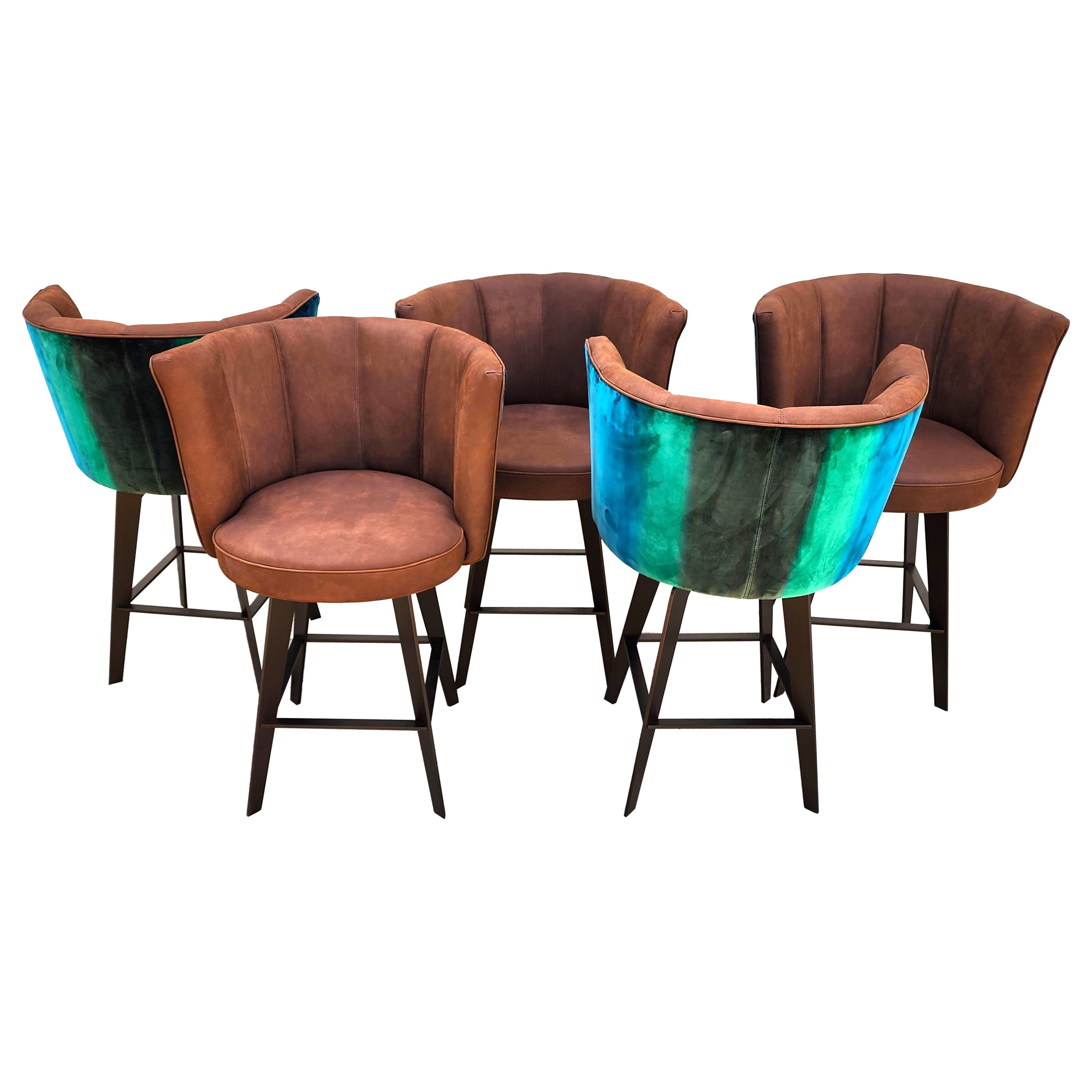 Borzalino " Diva " Counter Stools Italian Set of 5