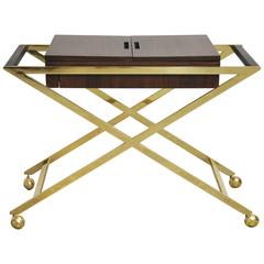 Brass X-Base Serving Cart 1