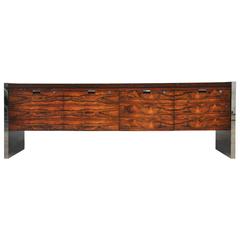 Dunbar Rosewood and Chrome Credenza