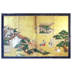 Antique 18°th Century Japanese Gold Leaf Screen