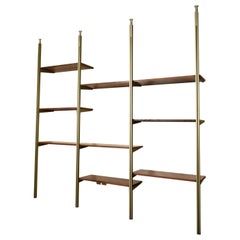 Tension Pole Free Standing Emerald Gold Aluminum Omni Wall Unit by George Nelson