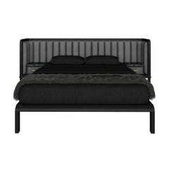 Cama Cupido con Show-wood y Novasuede con mesilla integrada