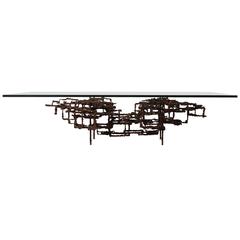 Bronze Brutalist Coffee Table by Daniel Gluck 11