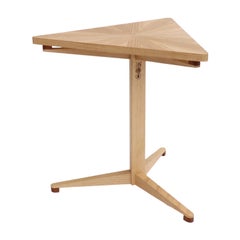 Ash starburst Triform pedestal side table