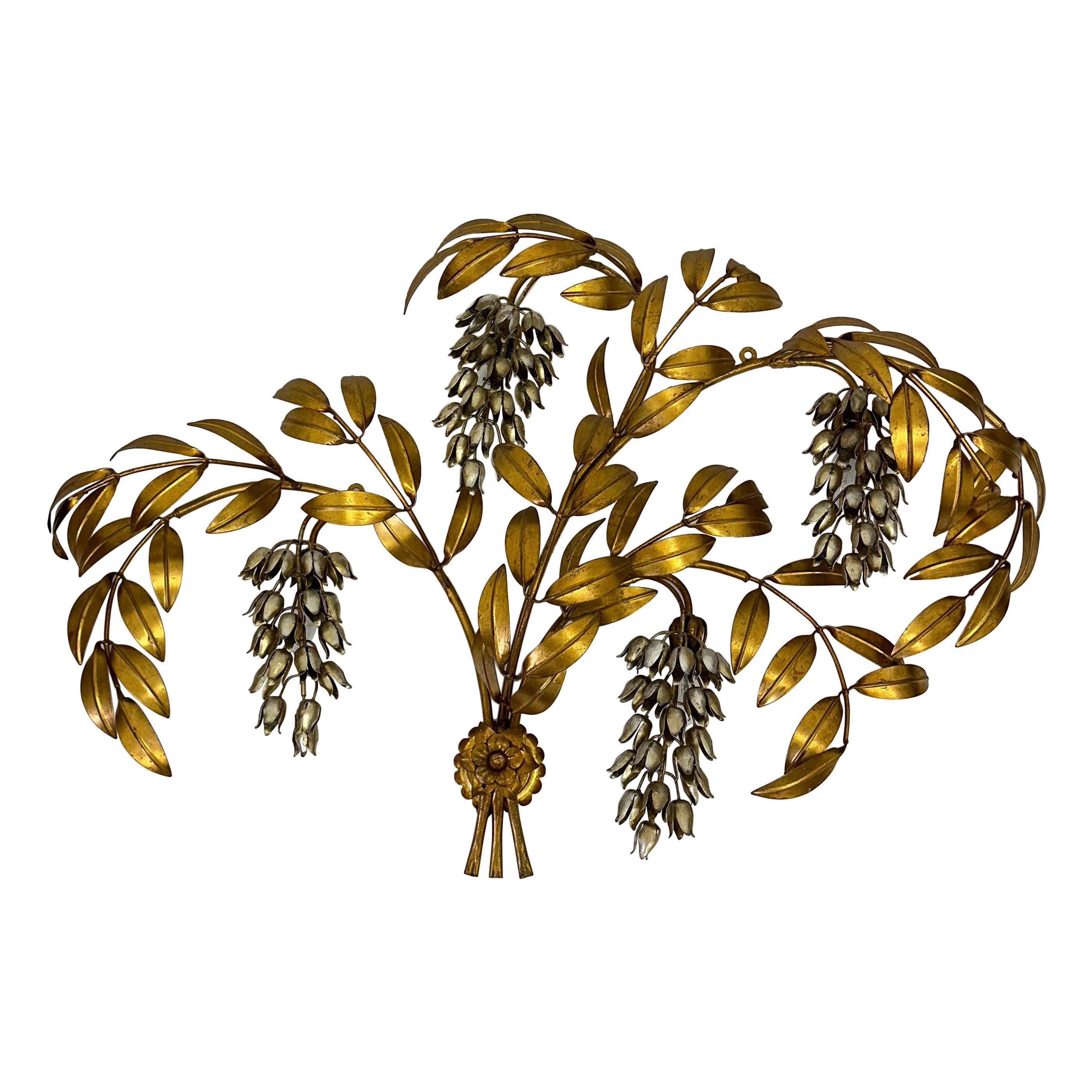 Hans kögl wisteria wandleuchte vergoldetes metall , 1970er