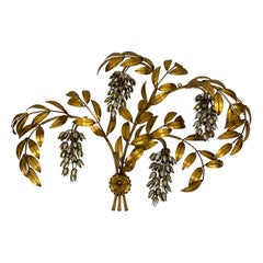 Hans kögl wisteria wandleuchte vergoldetes metall , 1970er
