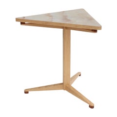 Ash and Stone Triform pedestal side table