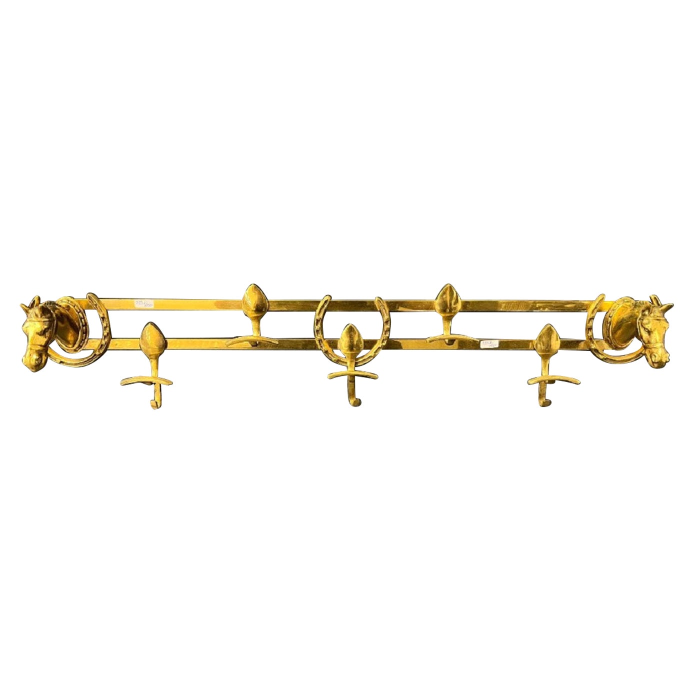 Vintage brass horse head coat rack hotsell