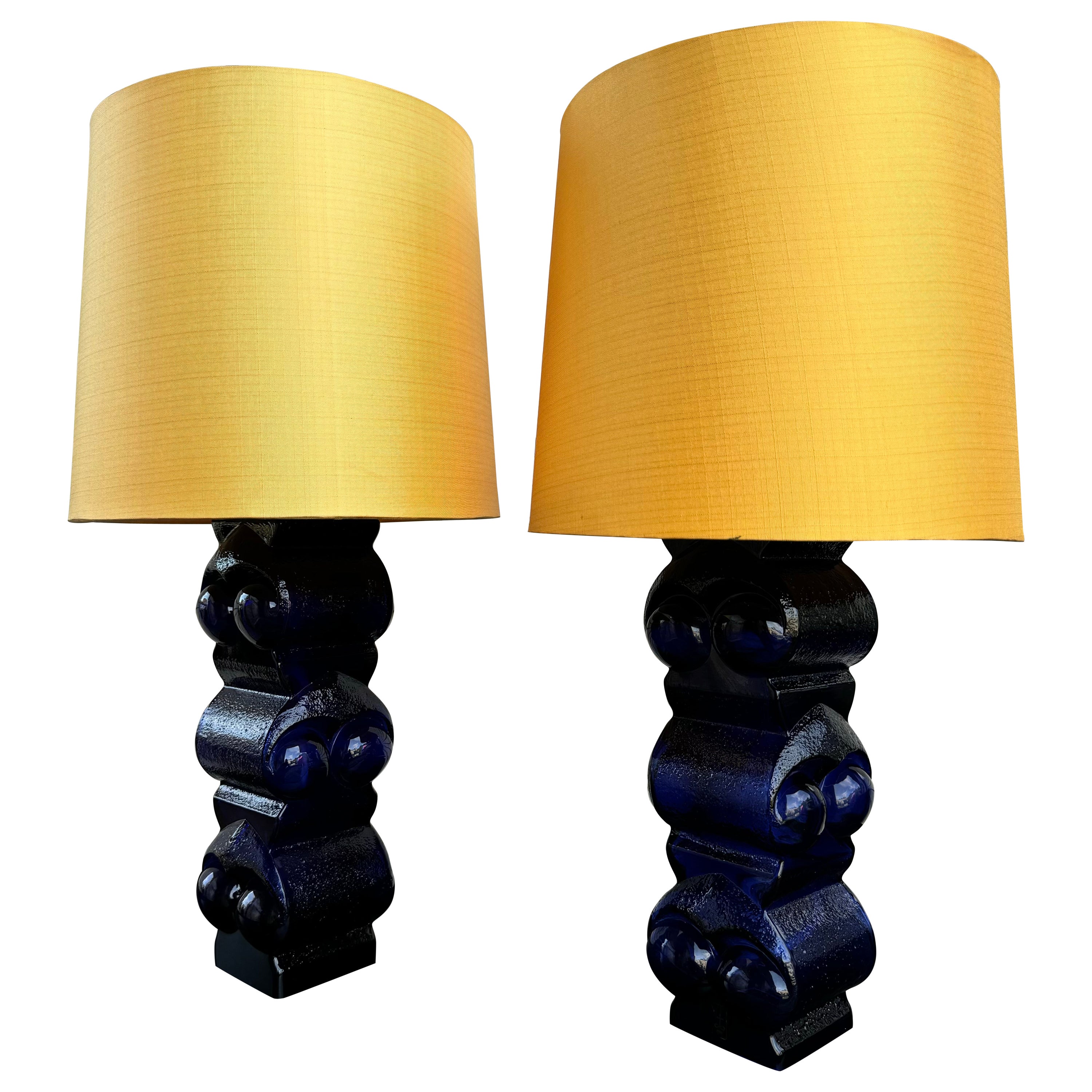 Scandinavian table Lamps in glass by Bengt Edenfalk, Skruf Sweden, 1970